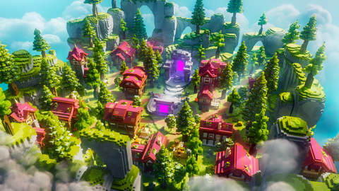 Eldenwood Village Spawn — Medieval Minecraft spawn, render