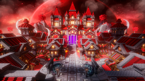 Ashen Throne Spawn — Nether Minecraft spawn, render
