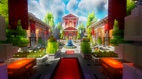 Olympia Spawn — Greek Minecraft spawn, render