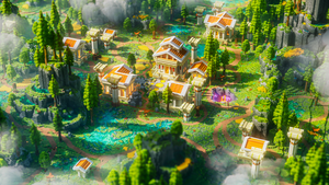 Greek Spawn with Warzone — Greek Minecraft spawn, render