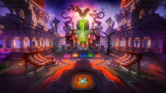 Halloween Olympus Hub — Greek Minecraft spawn, render