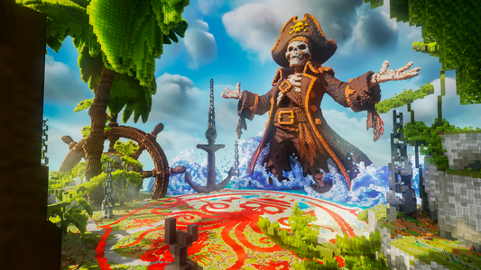 Pirate Boss Arena — Tropical Minecraft boss arena, render