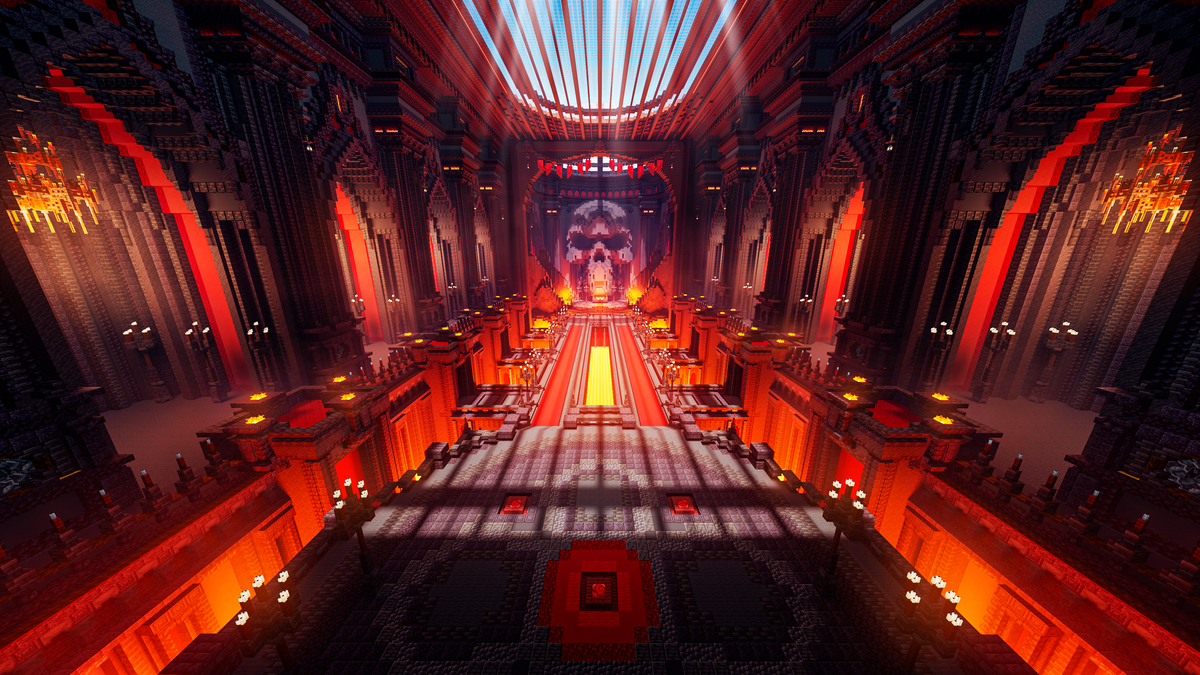 Fallen Infernum Dungeon — Nether Minecraft dungeon, render
