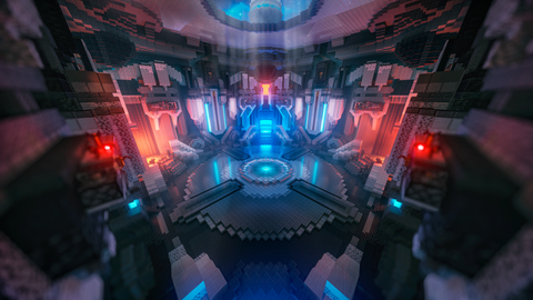 Tech Boss Room — Modern Minecraft boss room, render