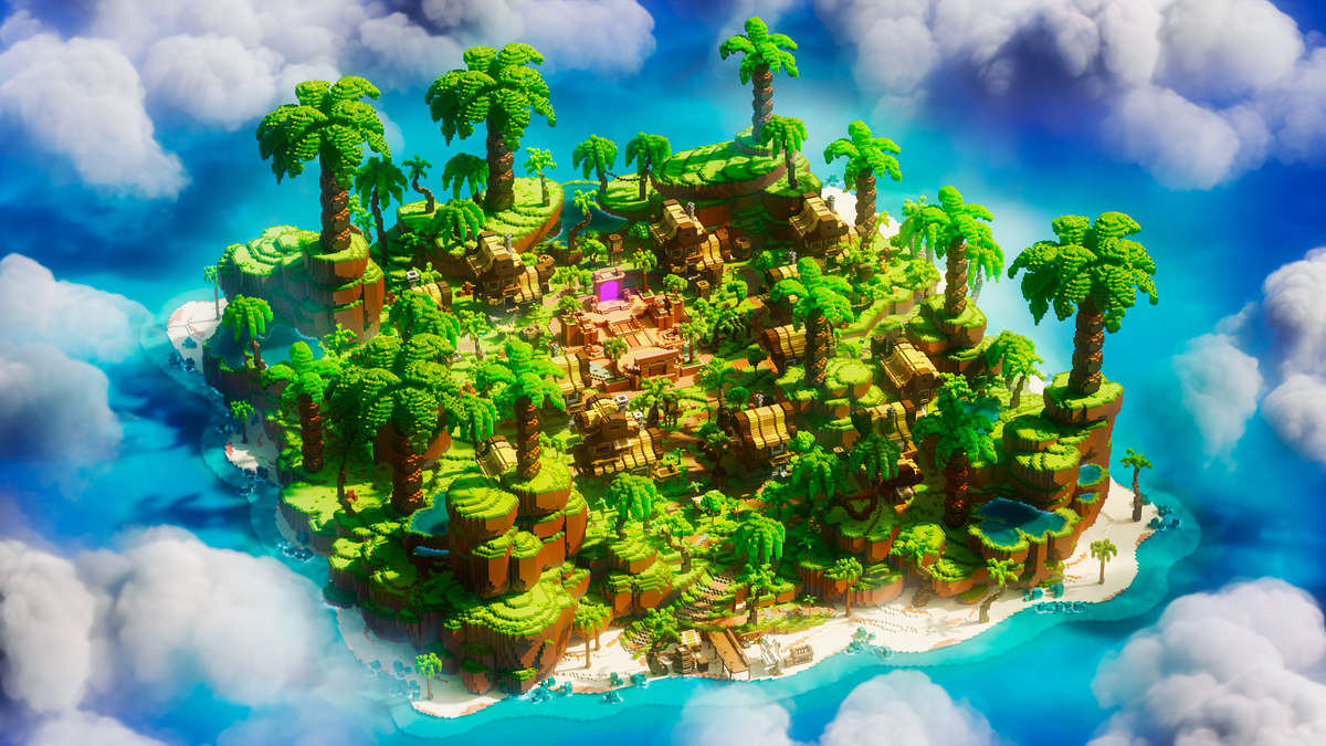 Tropica Bay — Tropical Minecraft spawn, render