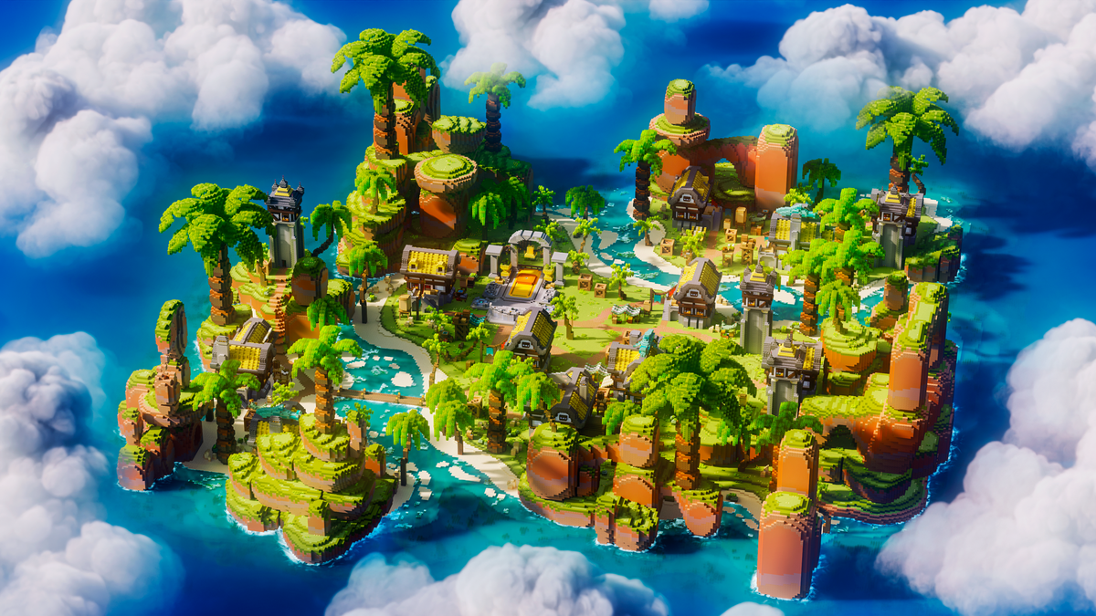 Cute Tropical Spawn — Minecraft spawn, render
