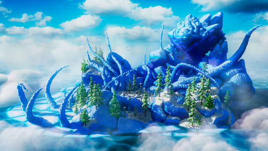 Winter PvP Arena — Winter Minecraft pvp arena, render